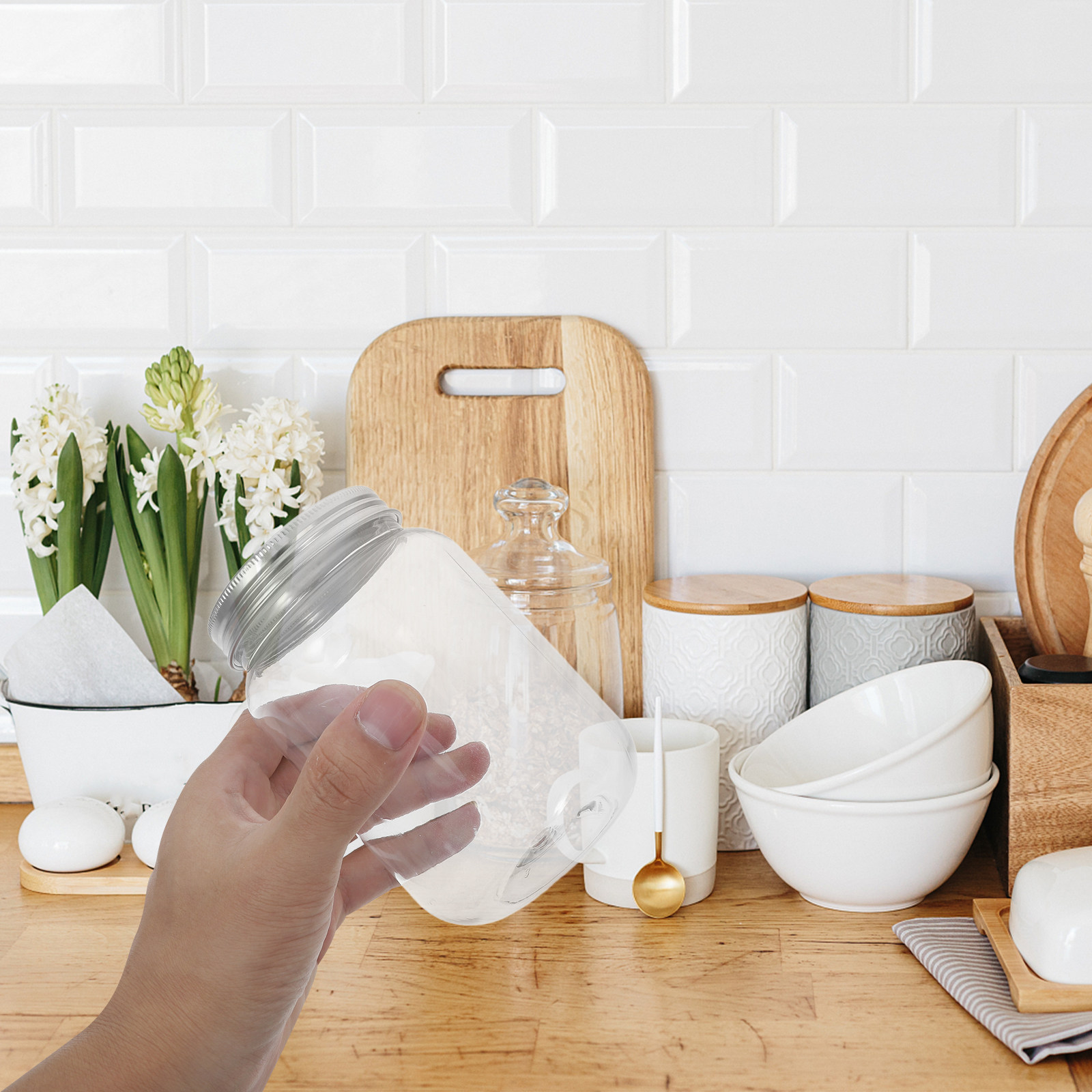 Food Storage Plastic Container - Airtight Food Storage Jars with Lids