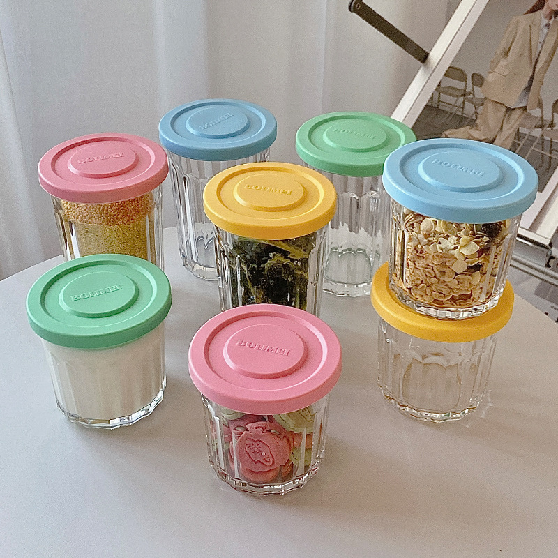 Food Storage Glass Box - Color Cover Glass Sealed Tank Storage