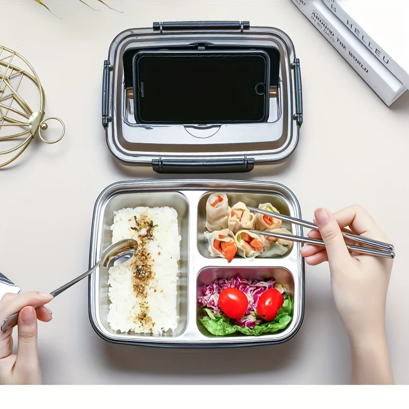 Food Storage Box Stainless Steel - Easy-Clean Bento Container For Students &