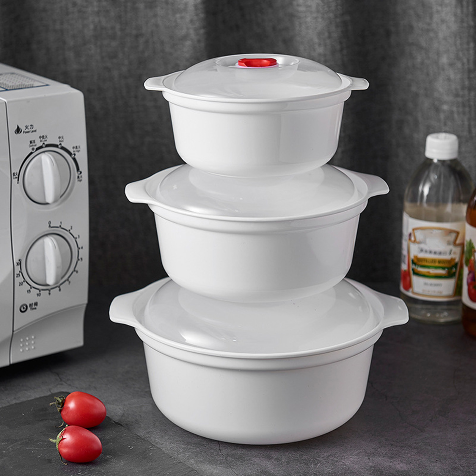 Food Storage Plastic Container - Professional Lunch Box Round Food Storage