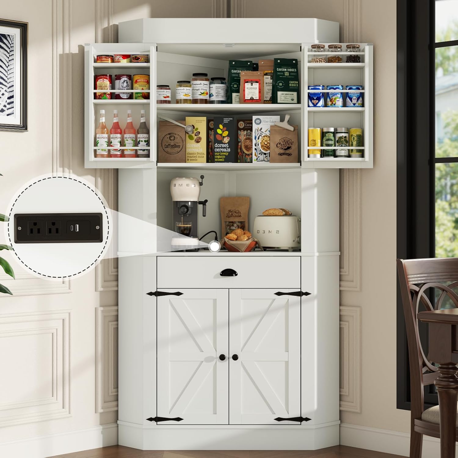 Food Storage Kitchen Cabinet - Freestanding Kitchen Storage Cabinets with Doors