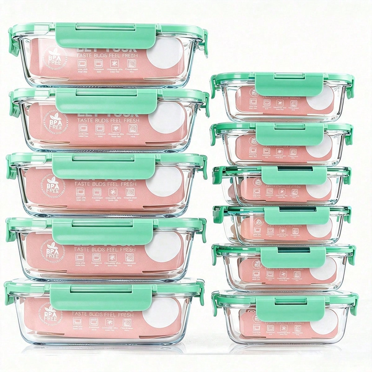 Food Storage Glass Box - 10 Pack Glass Meal Prep Containers,