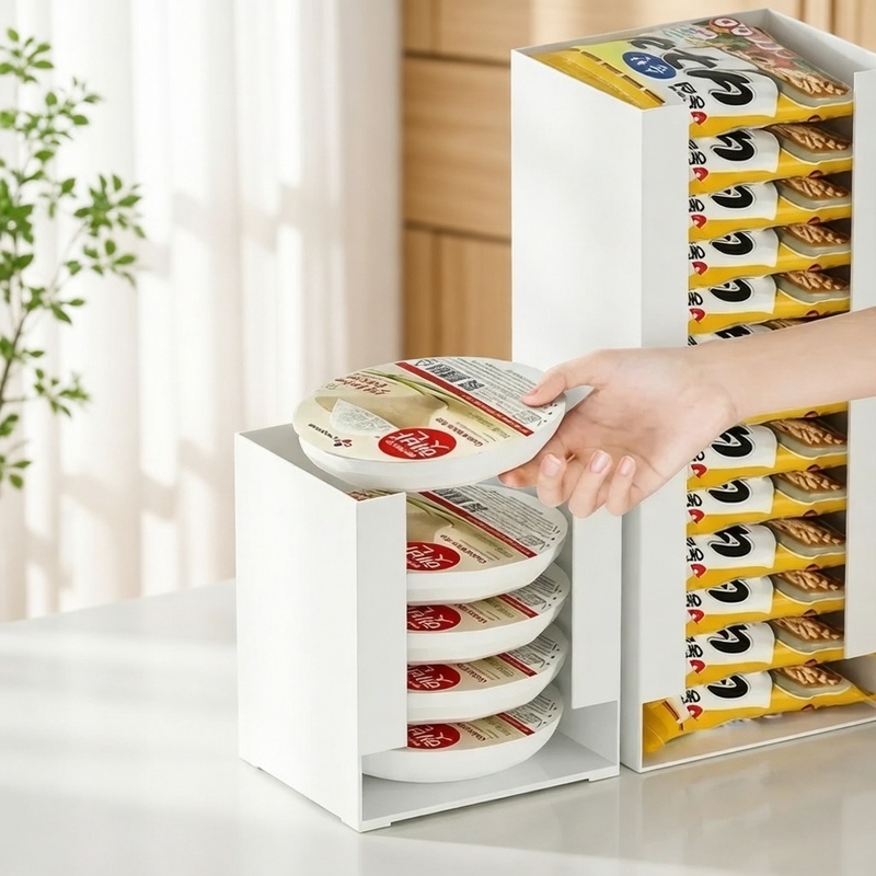 Food Storage Kitchen Cabinet - Stackable Kitchen Organizer for Instant Noodle