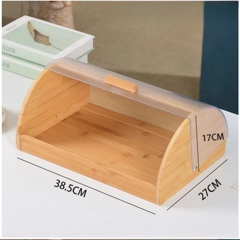 Bamboo Bread Box with Acrylic  - Food Storage Kitchen Cabinet recension och pris