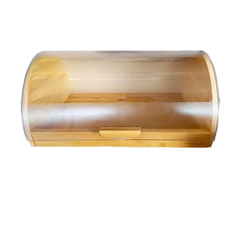 Bamboo Bread Box with Acrylic  - Food Storage Kitchen Cabinet recension och pris