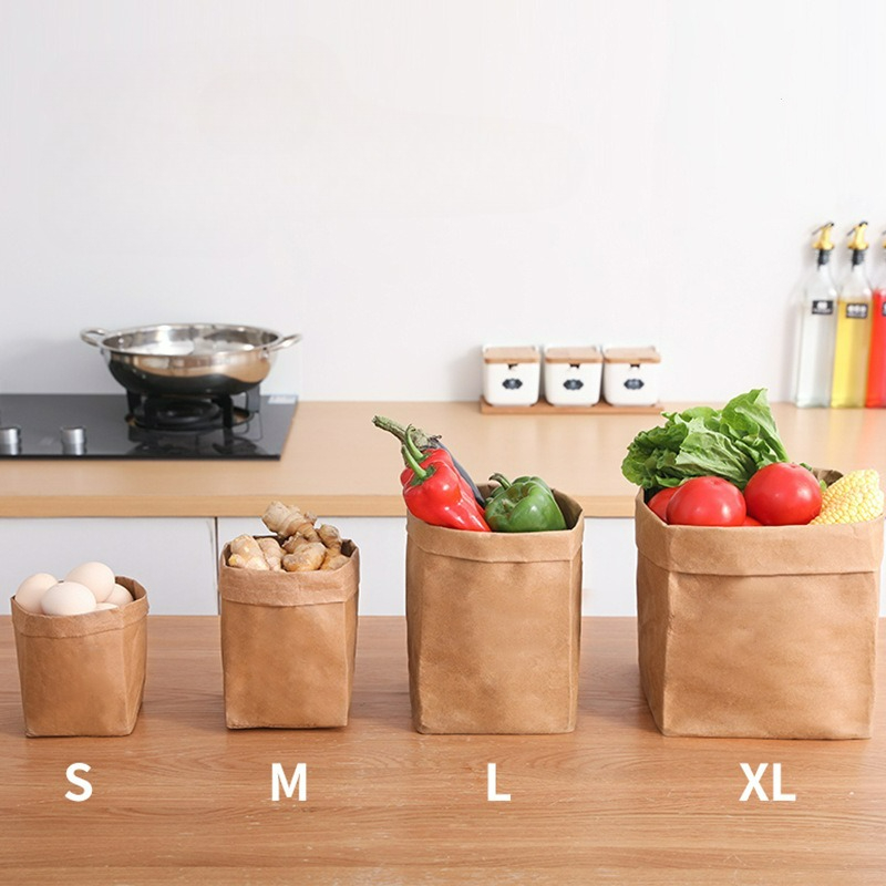 Kraft Paper Bag Washable Paper - Food Storage Reusable Bags recension och pris