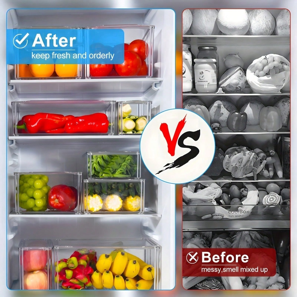 7/14 Pack Stackable Fridge Org - Food Storage Kitchen Cabinet recension och pris