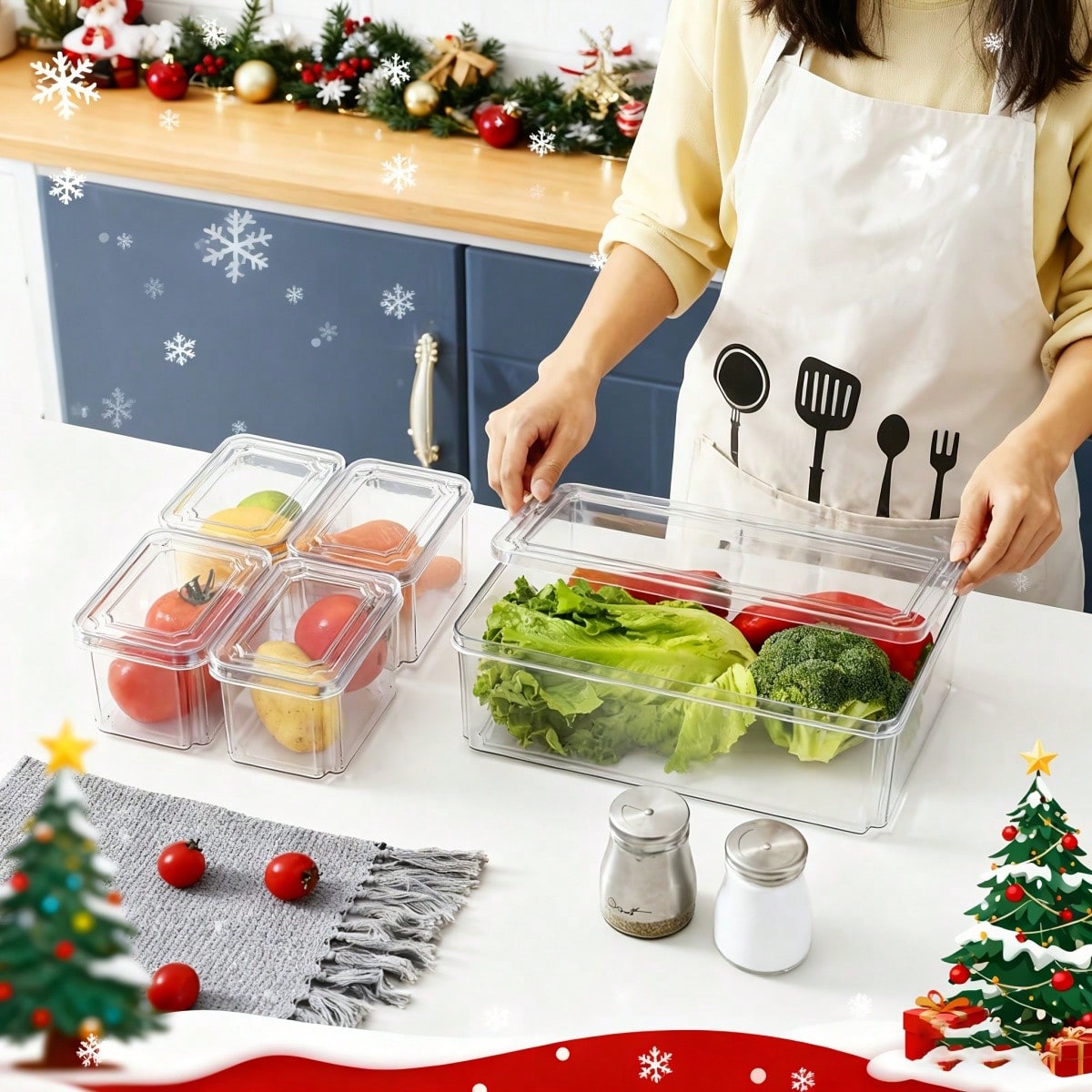 7/14 Pack Stackable Fridge Org - Food Storage Kitchen Cabinet recension och pris