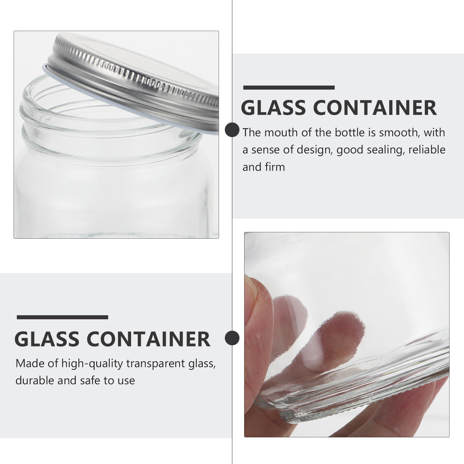 6Pcs Mason Glass Jar Set Thick - Food Storage Glass Jar recension och pris