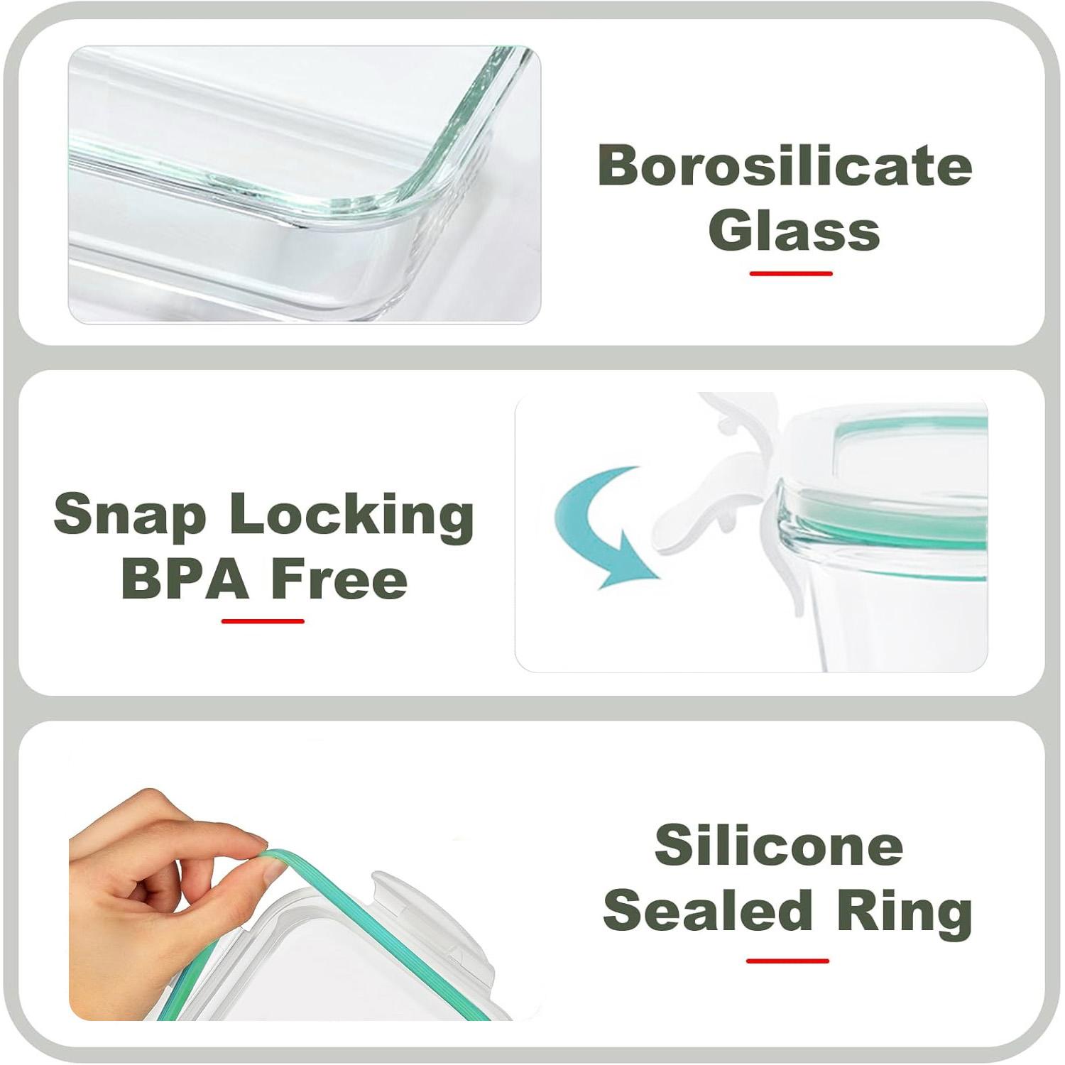 Portable Glass Kitchen Food Co - Food Storage Glass Box recension och pris