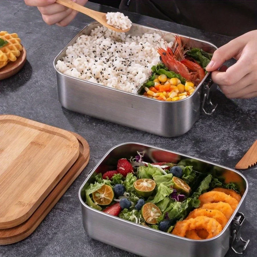New 304 Stainless Steel Bamboo - Food Storage Box Stainless Steel recension och pris