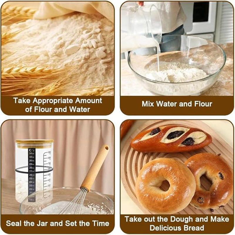 Sourdough Starter Jar Kit Sour - Food Storage Glass Box recension och pris
