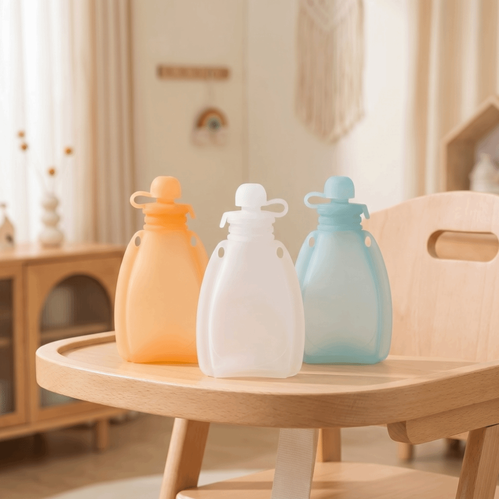Non BPA Baby Food Pouch 120ml  - Food Storage Silicone Bags recension och pris