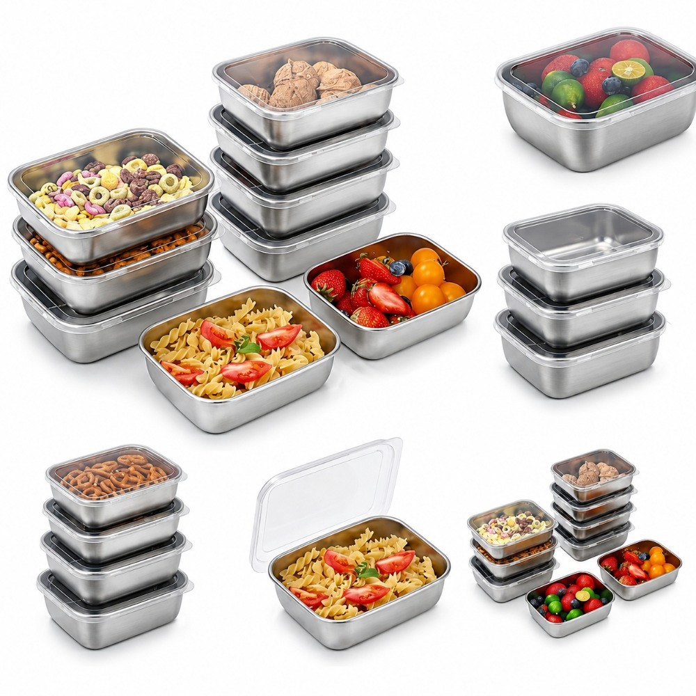 6PCS Stainless Steel Food Stor - Food Storage Box Stainless Steel recension och pris
