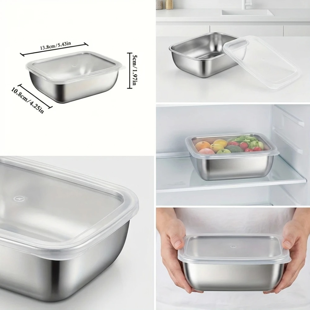 6PCS Stainless Steel Food Stor - Food Storage Box Stainless Steel recension och pris