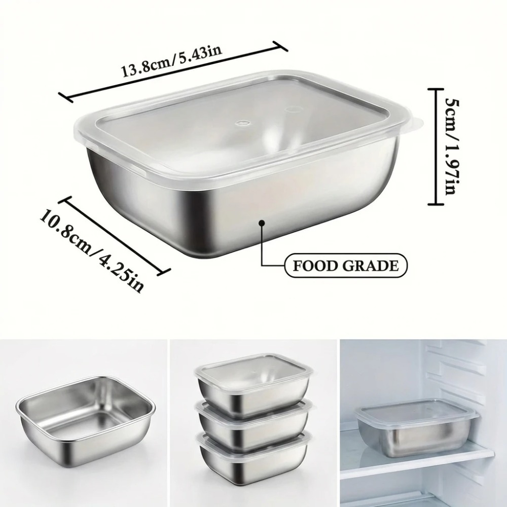 6PCS Stainless Steel Food Stor - Food Storage Box Stainless Steel recension och pris