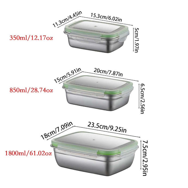 304 Stainless Steel Lunch Box  - Food Storage Box Stainless Steel recension och pris