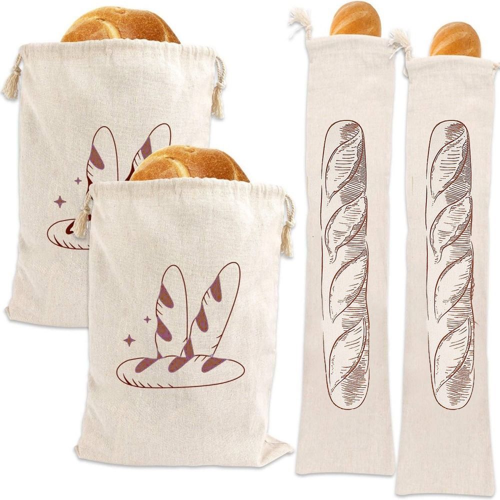 2PCS Large Linen Bread Bag Eco - Food Storage Reusable Bags recension och pris