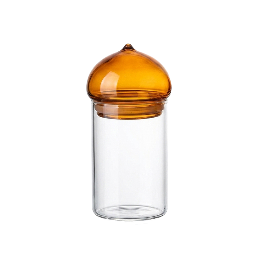 Amber Lid Glass Storage Jar, H - Food Storage Glass Jar recension och pris